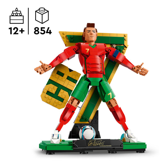 Cristiano Ronaldo Football Legend 3D Figure Building Set with 2 Poses – Collectible Display Model 43016
