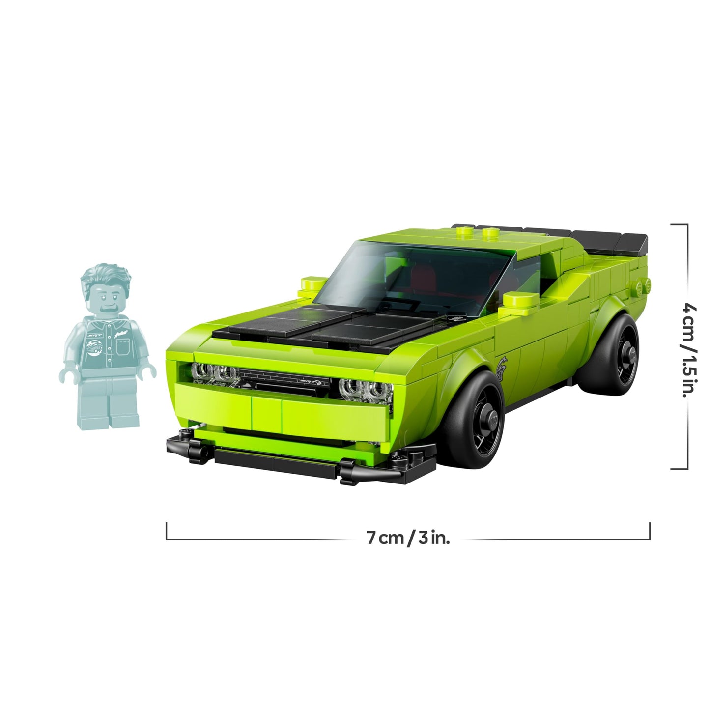 Dodge Challenger SRT Hellcat Sports Car Building Set with Driver Figure – Model 77237