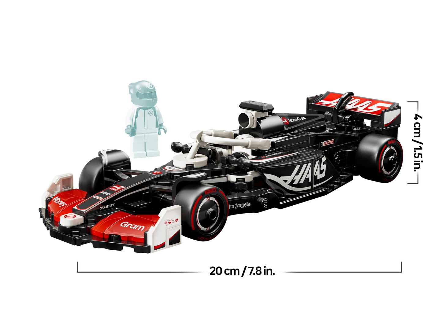 MoneyGram Haas F1 Team VF-24 Formula Racing Car Building Set with Driver Figure – Model 77250