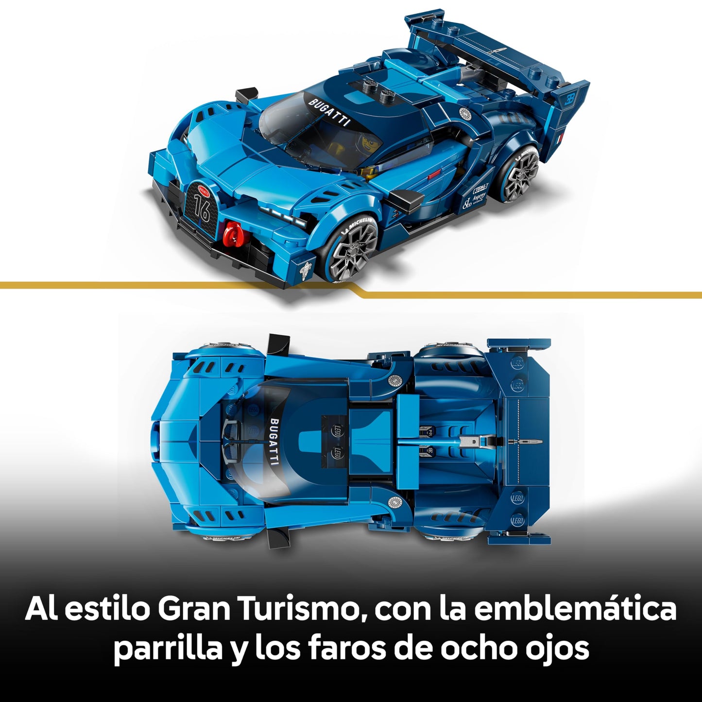 Speed Champions Bugatti Vision GT Race Car Building Set with Driver Minifigure – Model 77253