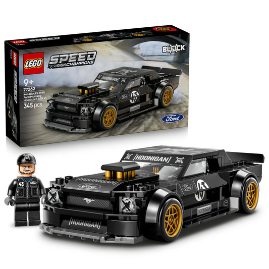 Speed Champions 1965 Ford Mustang Hoonicorn V1 Building Set with Ken Block Driver Figure – Model 77262