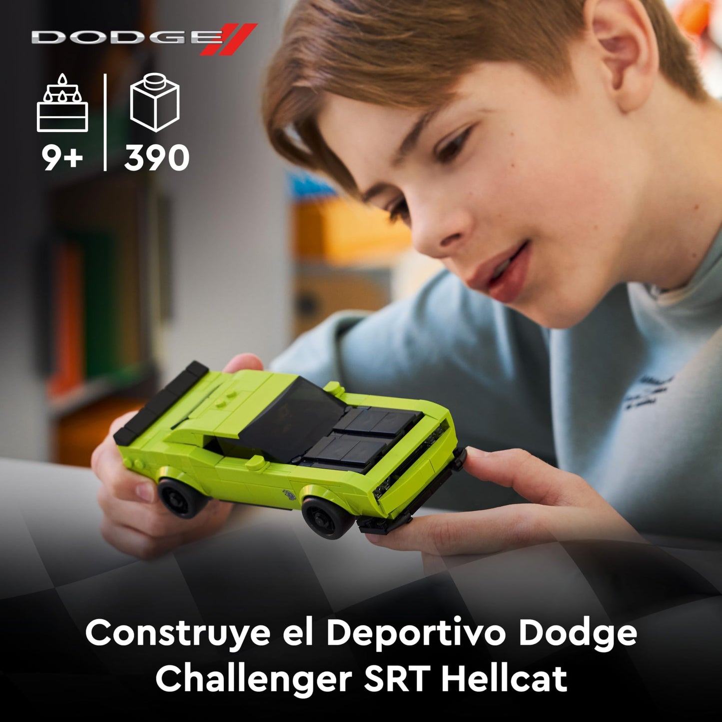 Dodge Challenger SRT Hellcat Sports Car Building Set with Driver Figure – Model 77237