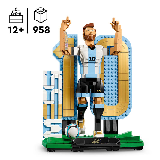 Lionel Messi Football Legend 3D Figure Building Set with 2 Poses – Collectible Display Model 43015