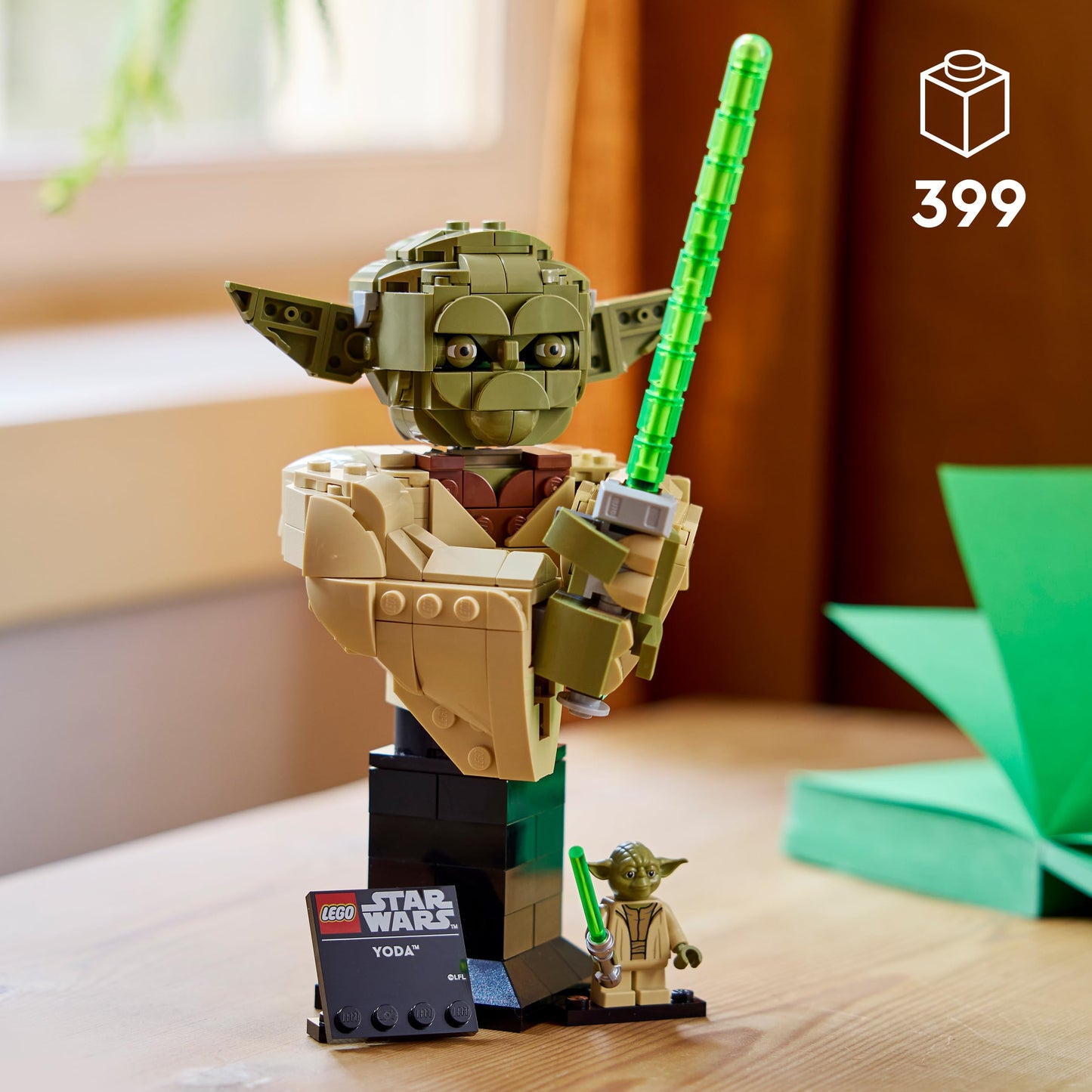 Yoda Bust Display Building Set with Lightsaber & Collectible Jedi Figure for Adults – Model 75438
