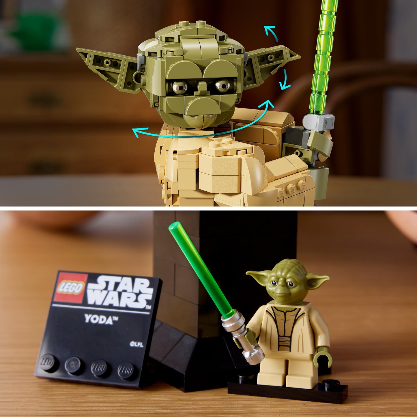 Yoda Bust Display Building Set with Lightsaber & Collectible Jedi Figure for Adults – Model 75438