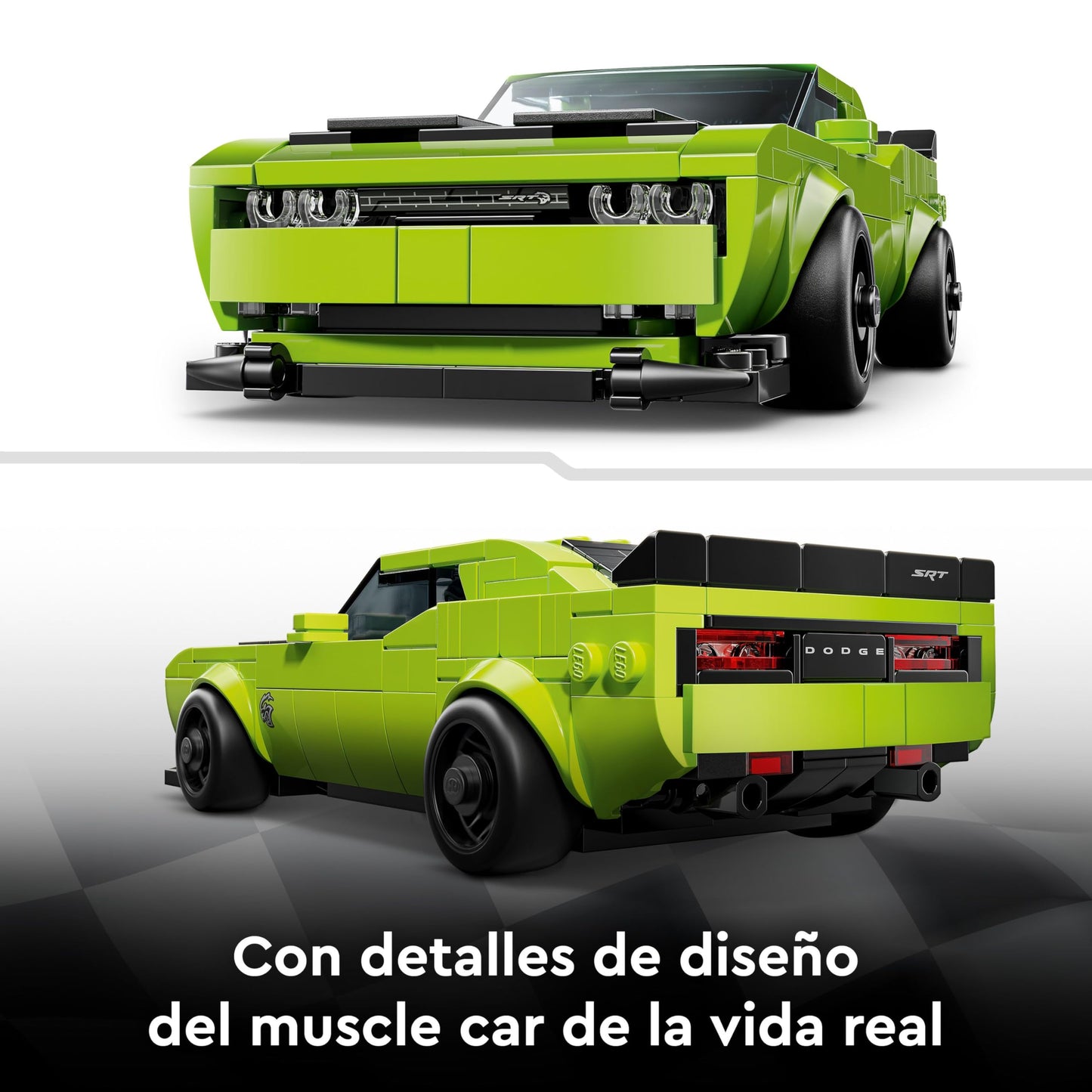 Dodge Challenger SRT Hellcat Sports Car Building Set with Driver Figure – Model 77237