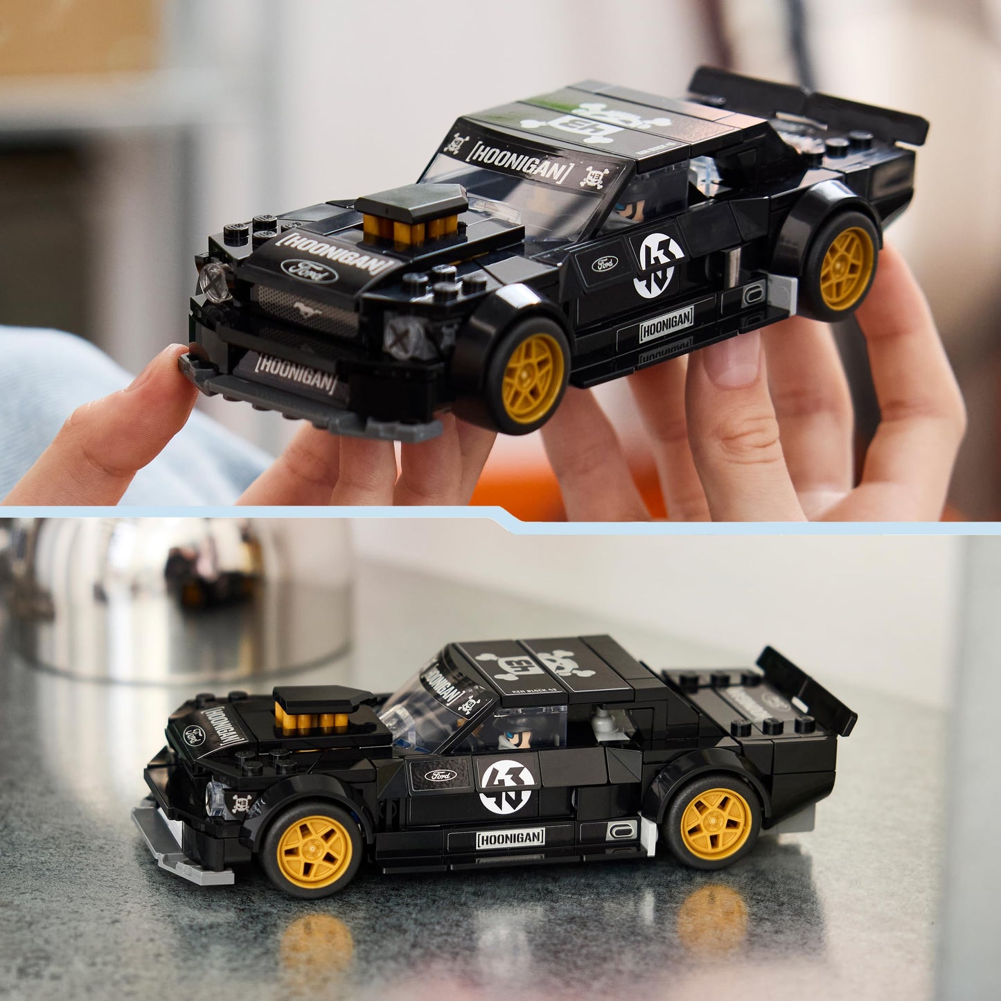 Speed Champions 1965 Ford Mustang Hoonicorn V1 Building Set with Ken Block Driver Figure – Model 77262