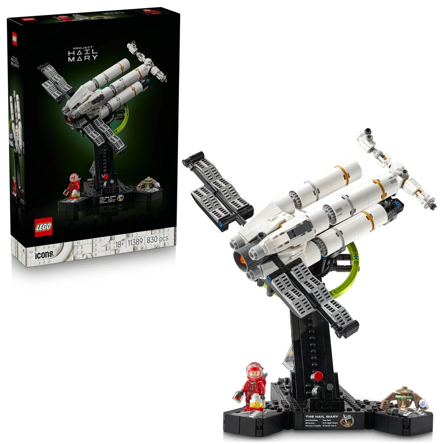 Miniature Spaceship Building Set with Ryland Grace & Rocky Figures – Sci-Fi Display Model for Adults
