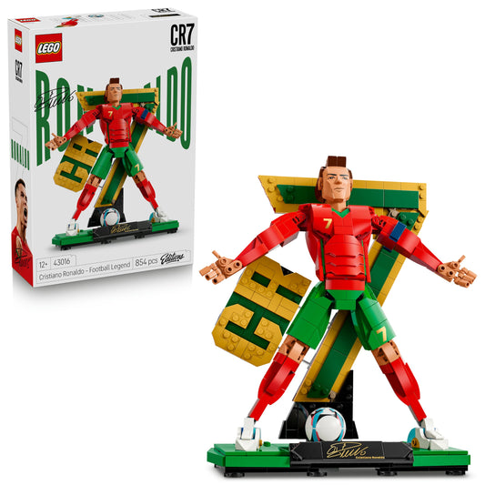 Cristiano Ronaldo Football Legend 3D Figure Building Set with 2 Poses – Collectible Display Model 43016