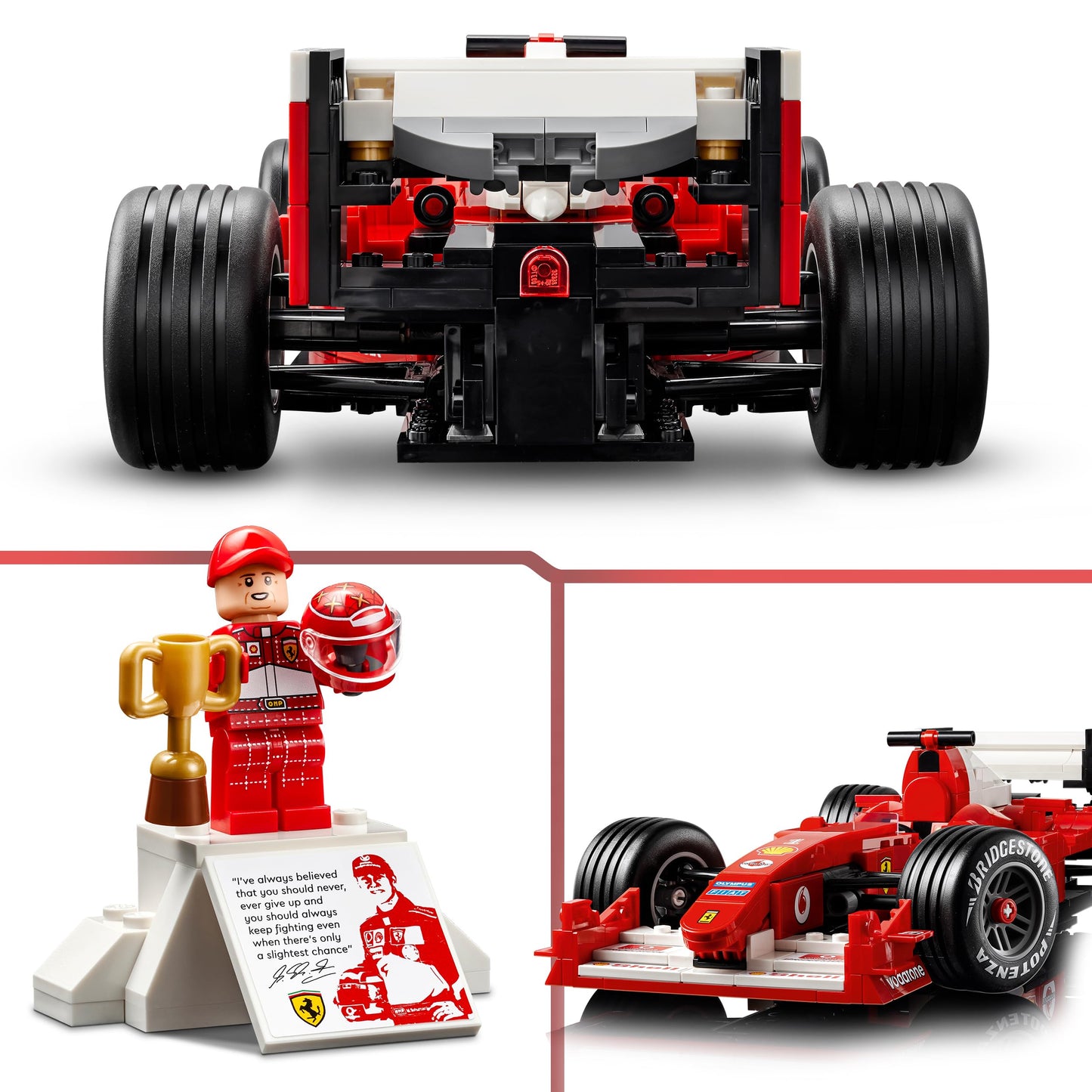 Icons Ferrari F2004 Formula 1 Race Car Building Set with Michael Schumacher Figure – Collectible Model 11375
