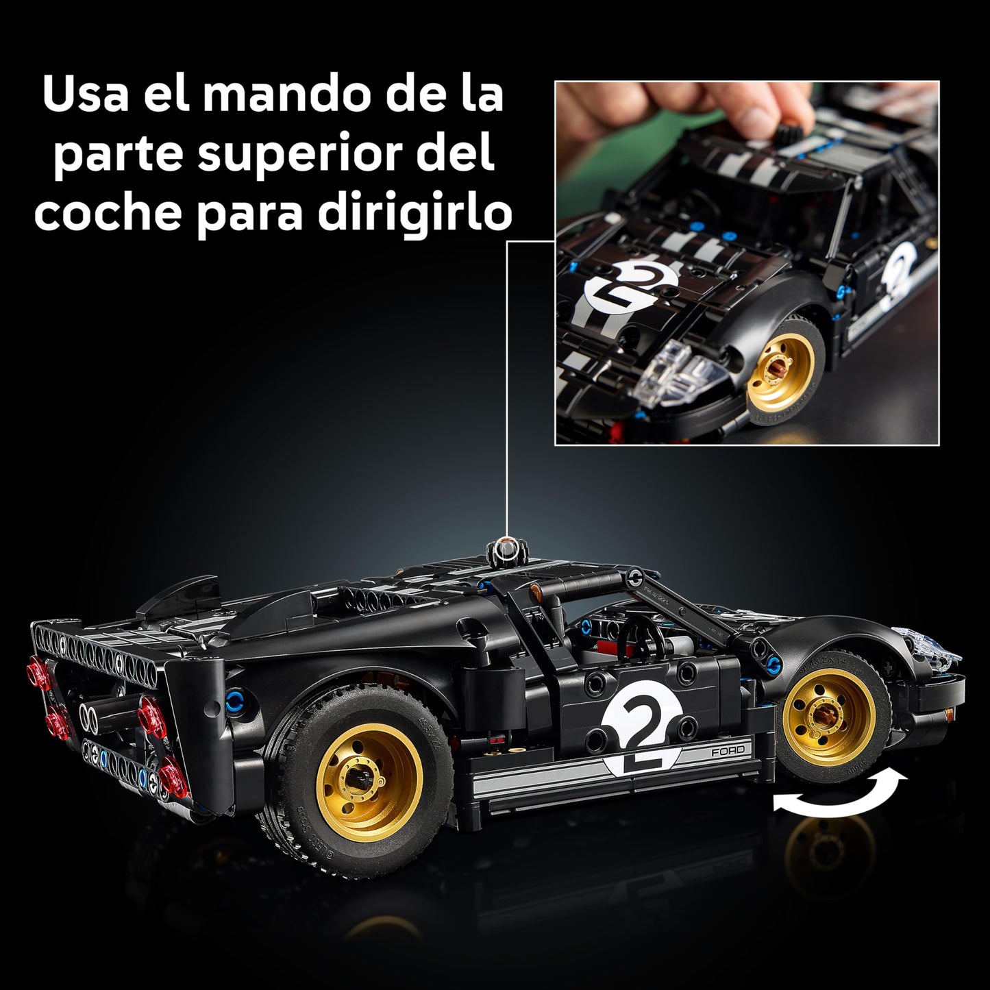 Technic 1966 Ford GT40 MKII Race Car Building Set – Collectible V8 Model Kit for Adults – Model 42223