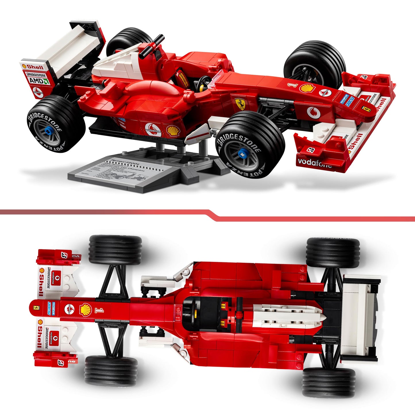 Icons Ferrari F2004 Formula 1 Race Car Building Set with Michael Schumacher Figure – Collectible Model 11375
