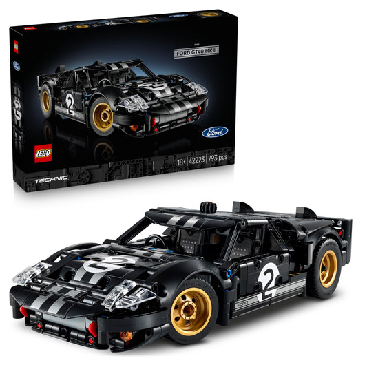 Technic 1966 Ford GT40 MKII Race Car Building Set – Collectible V8 Model Kit for Adults – Model 42223