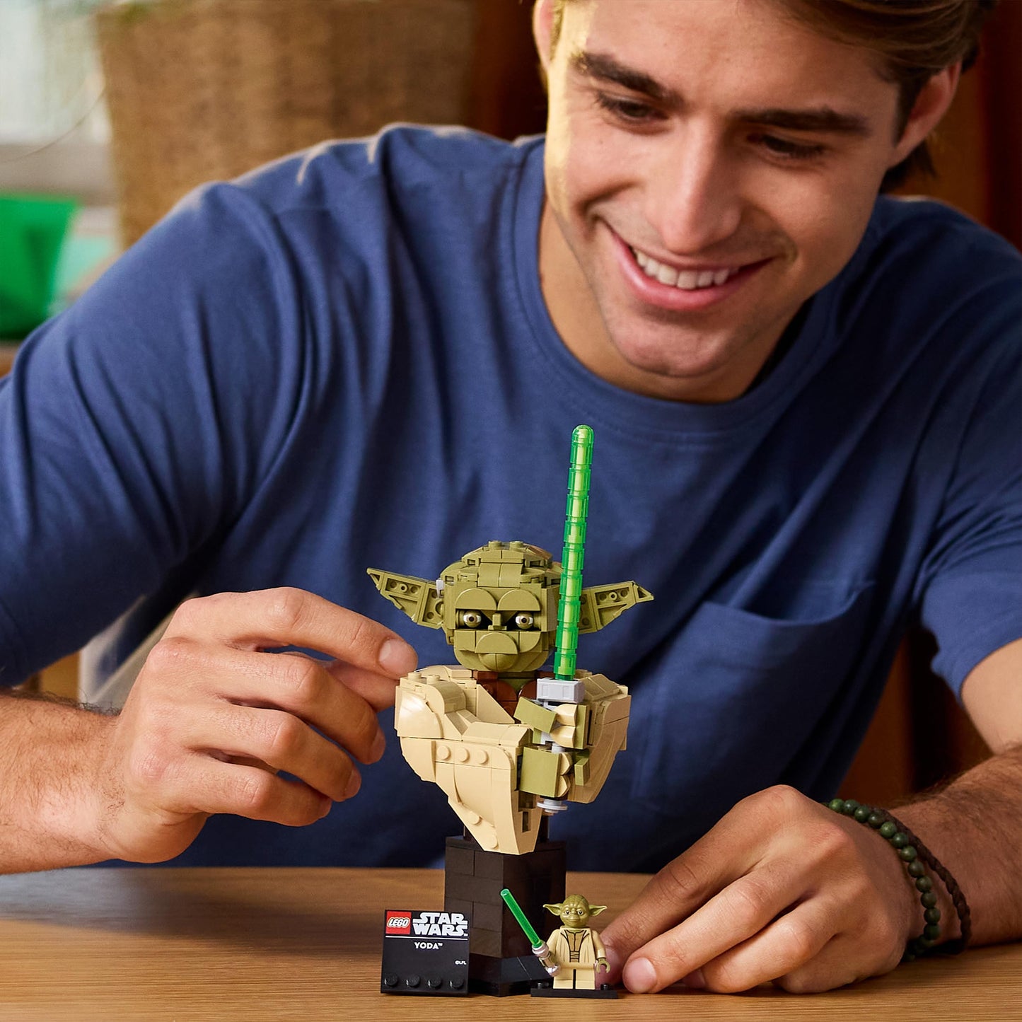 Yoda Bust Display Building Set with Lightsaber & Collectible Jedi Figure for Adults – Model 75438