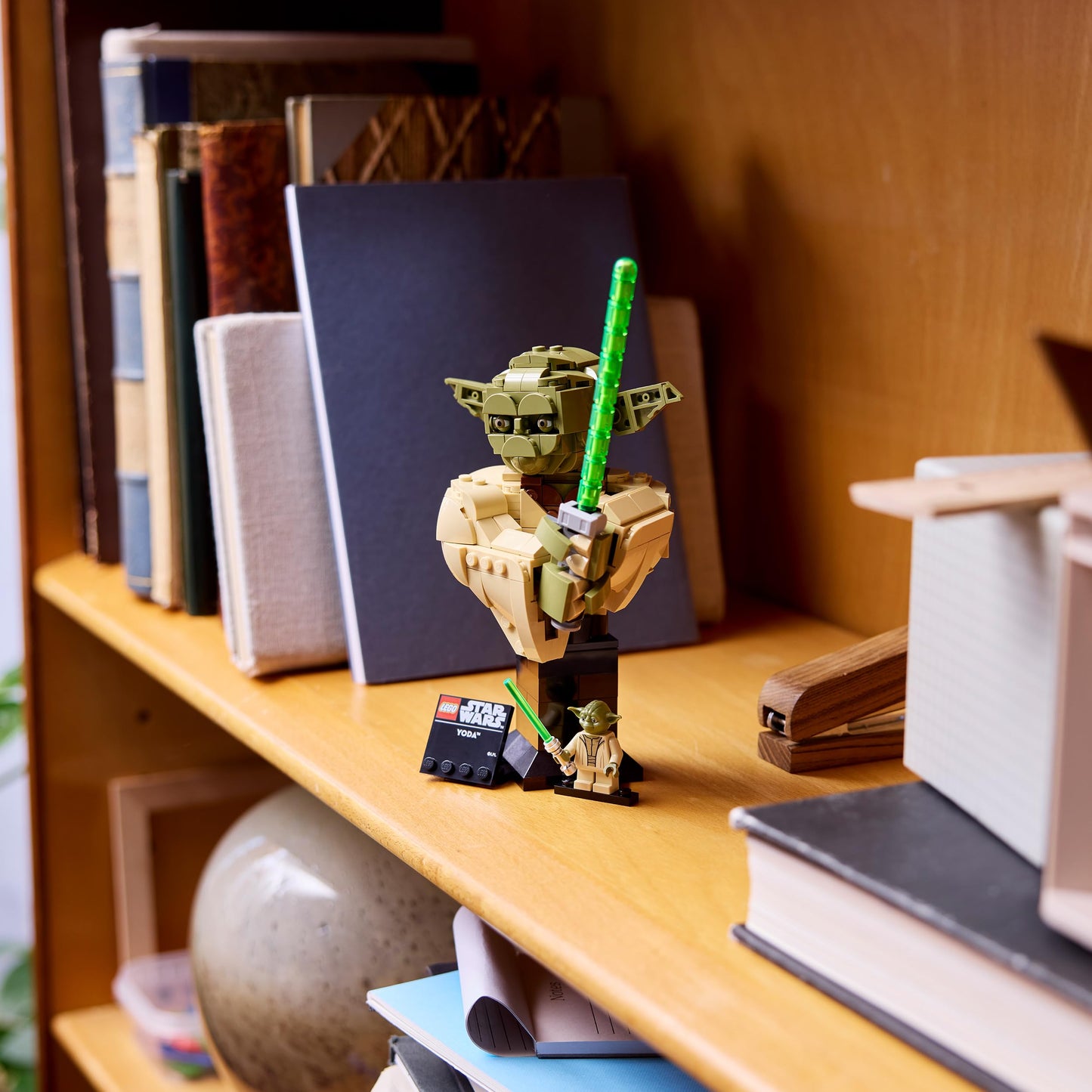 Yoda Bust Display Building Set with Lightsaber & Collectible Jedi Figure for Adults – Model 75438