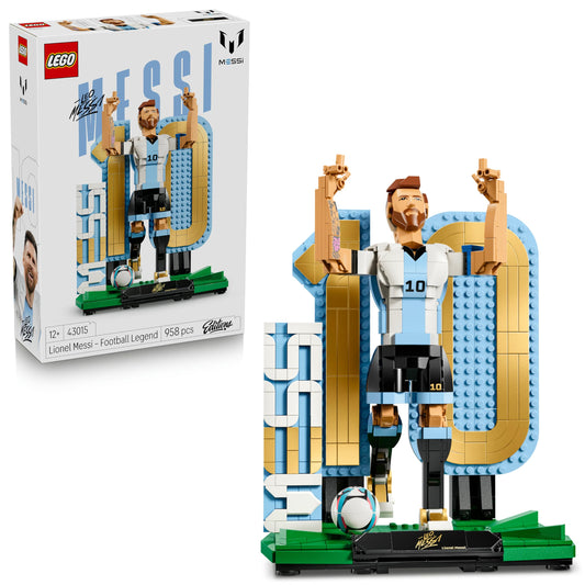 Lionel Messi Football Legend 3D Figure Building Set with 2 Poses – Collectible Display Model 43015
