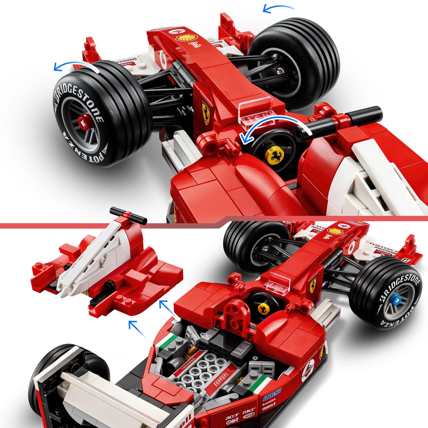 Icons Ferrari F2004 Formula 1 Race Car Building Set with Michael Schumacher Figure – Collectible Model 11375