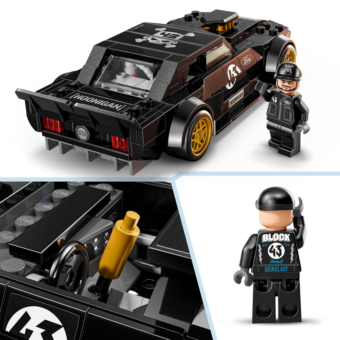 Speed Champions 1965 Ford Mustang Hoonicorn V1 Building Set with Ken Block Driver Figure – Model 77262