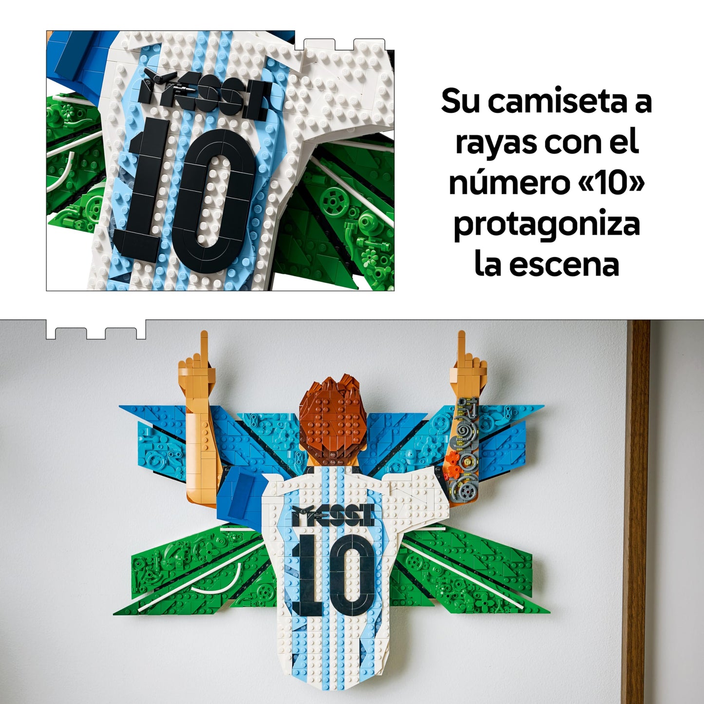 Lionel Messi Celebration 3D Wall Art Building Set – Collectible Football Display Model – 43018