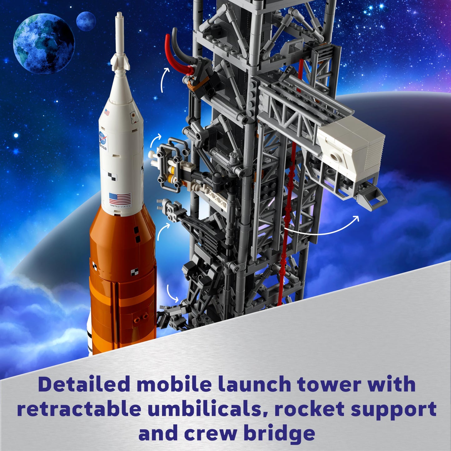 NASA Artemis Space Launch System Building Set with Orion Capsule & Launch Tower for Adults – 10341